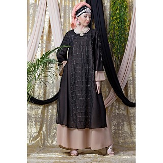 Double layered Party-wear abaya with Handwork